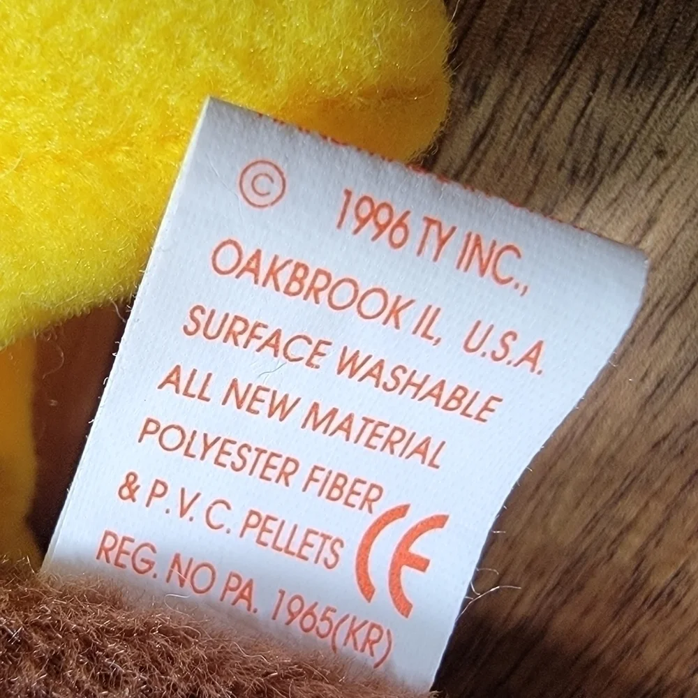 TY Vintage Gobbles Turkey Thanksgiving Plush Animal Beanie Baby Babies 1996 PVC